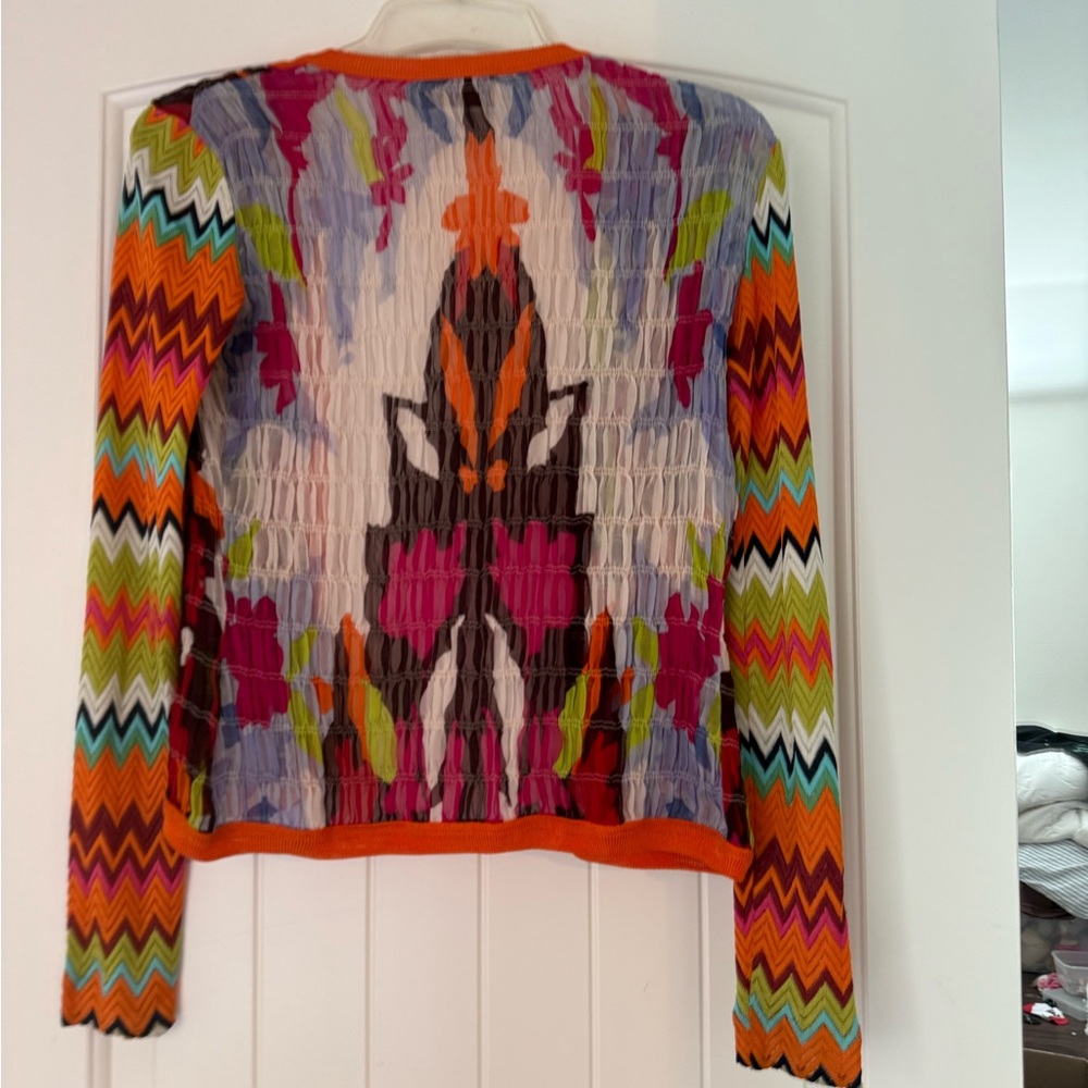 Missoni Orange and Pink Chevron Cardigan - Picture 2 of 3
